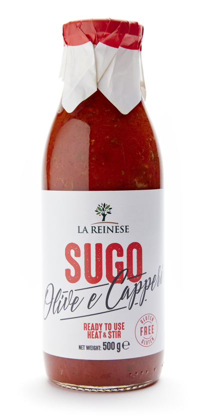 Passata e polpa di pomodoro con olive e capperi