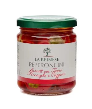 Peperoncini farciti con acciughe olive e capperi 180g